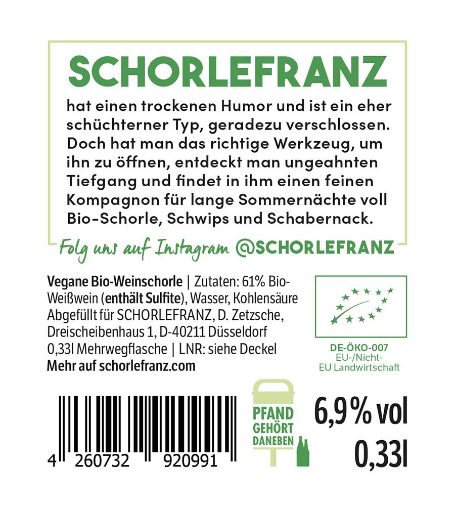 Schorlefranz Weißweinschorle (Bio)