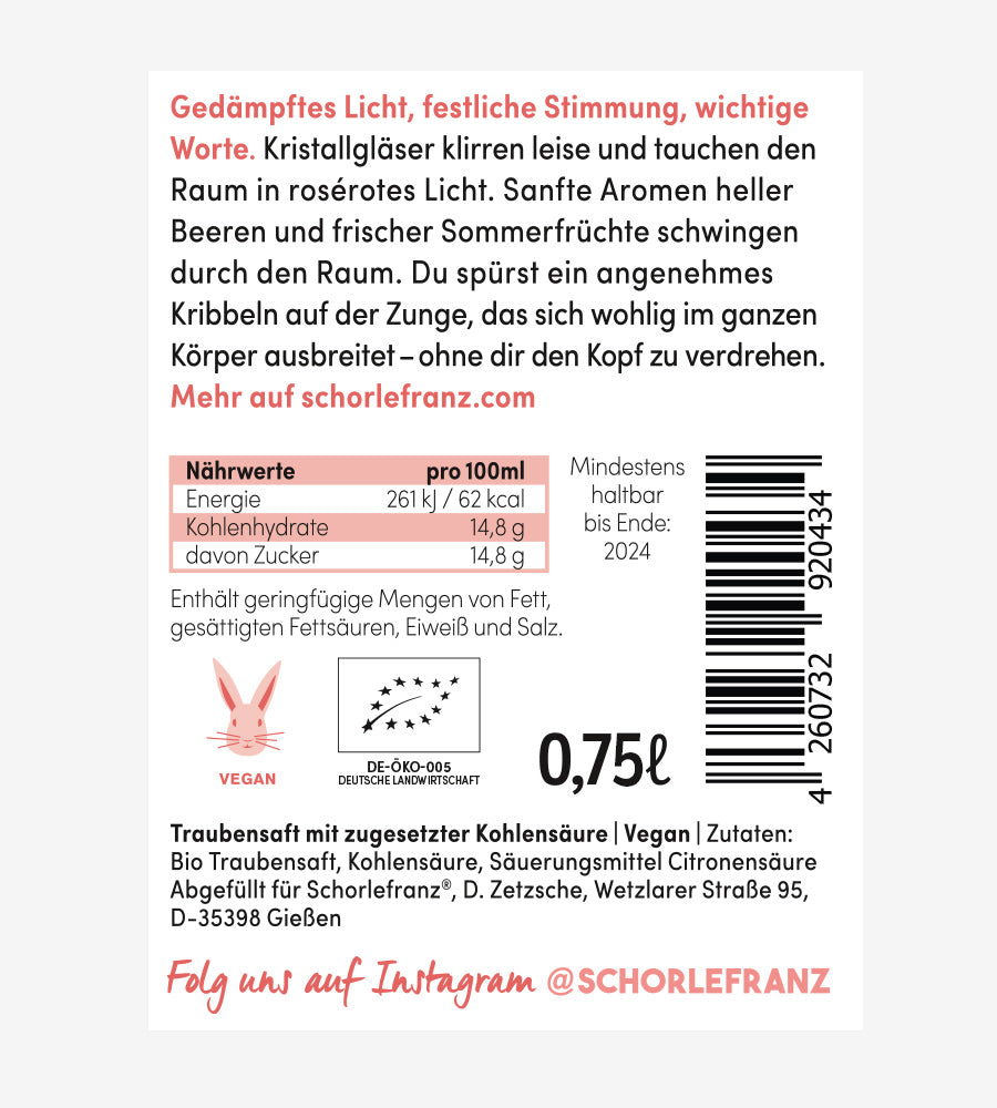 Bio-Traubensecco Rosé (Über MHD)