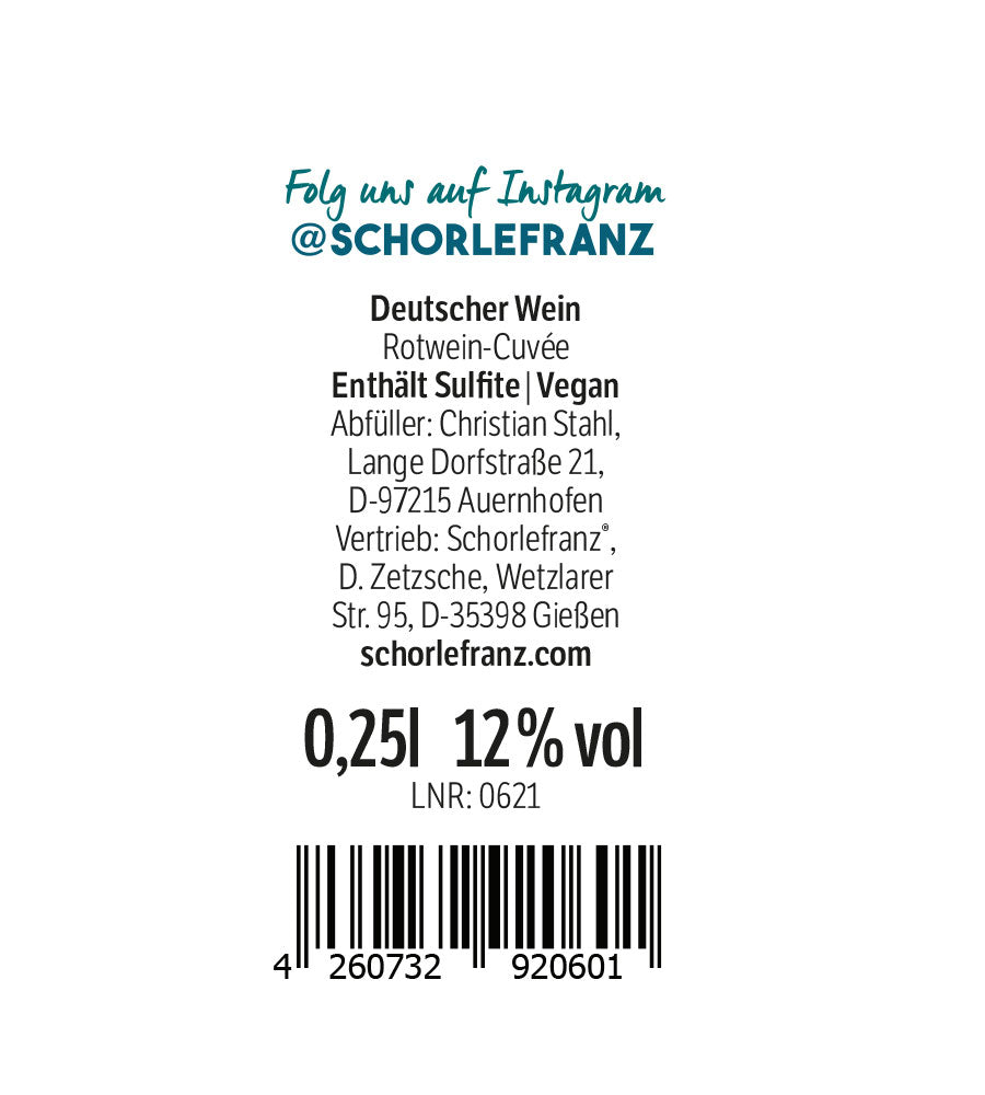 Mini Weinfranz Rotwein