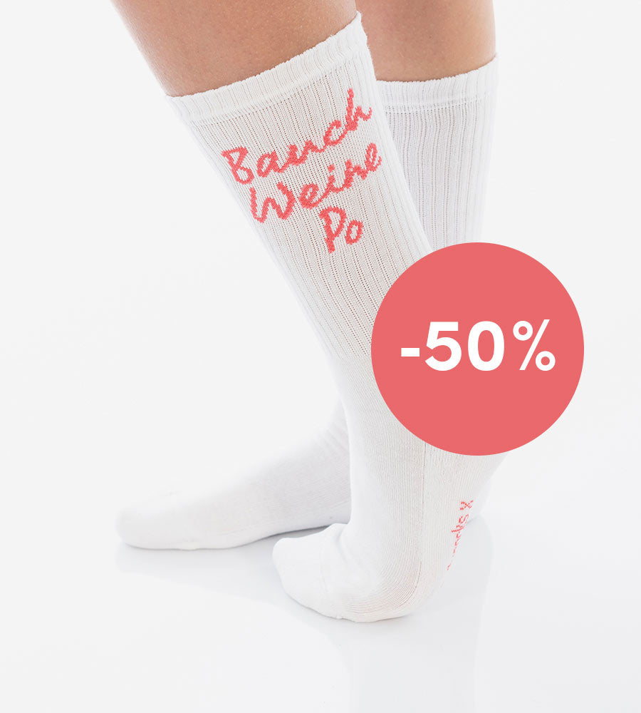 Socken "Bauch, Weine, Po"